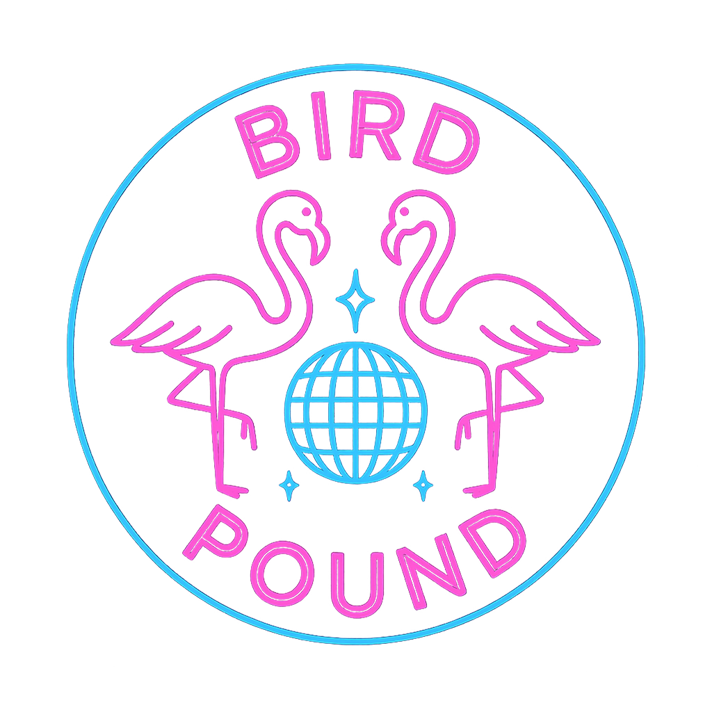 Miami Glow logo — neon-style design in pink and blue inspired by Miami nightlife and retro coastal energy.